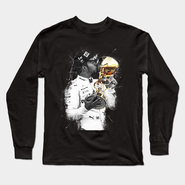 Lewis Hamilton Long Sleeve T-Shirt by Creativedy Stuff